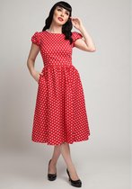 Collectif Demira Polkadot 50's Swing Jurk Rood