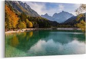 Schilderij - Jasna-meer in Kranjska-gora Prisojnik — 90x60 cm