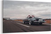 Schilderij - Vintage cabriolet driving on the highway — 90x60 cm