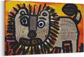 Schilderij - Single lion — 90x60 cm
