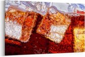 Schilderij - Cola met ijs en bubbels — 100x70 cm