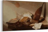 Schilderij - Stilleven met boeken — 100x70 cm
