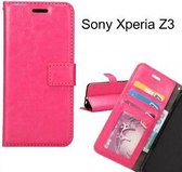 Sony Xperia Z3 Hoesje Wallet Case Roze