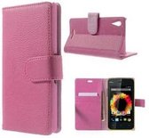 Wiko Sunset Hoesje Wallet Case Roze