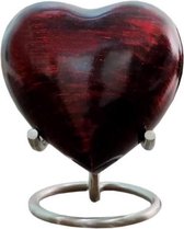 Mini urn hart Maroon turf - urn voor as - 2077