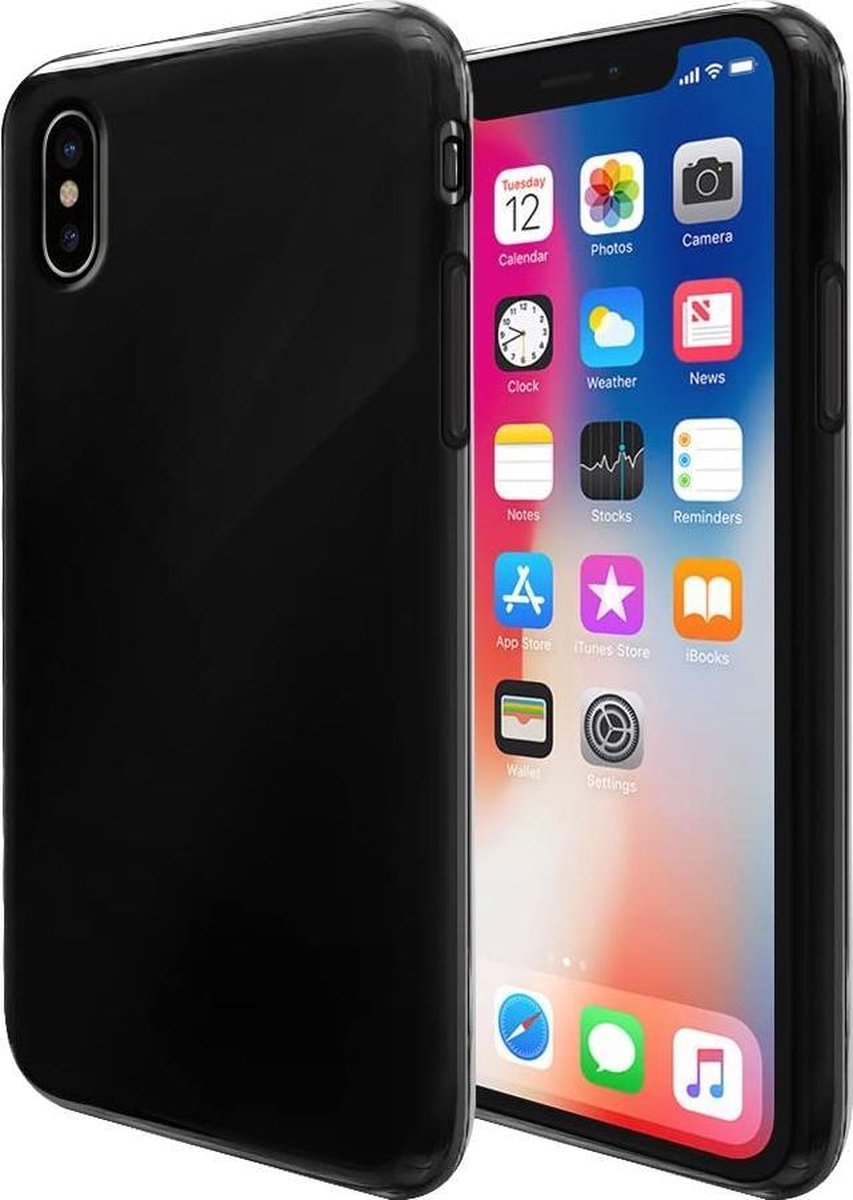 Soft TPU Zwart hoesje Silicone Case Geschikt voor: iPhone X / XS