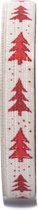 Cadeaulint - Lint - Kerstboom - Wit (20 meter & 1.5cm breed)