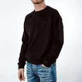 Suede Sweater Zwart Giuliano Uomo Maat L