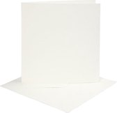 Kaarten en enveloppen, afmeting kaart 15,2x15,2 cm,  220 gr, off-white, 4sets, afmeting envelop 16x16 cm