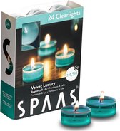 SPAAS 24 Clearlights Geur, theelichten in transparante cup, ± 4,5 uur - Velvet luxury - framboos & lelie