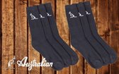 Australian sport sokken 6 paar - zwart - maat 39-42