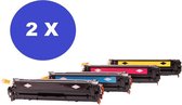 Print-Equipment Toner cartridge / Alternatief multipack HP 2x CB540 2x CB541 2x CB542 2x CB543 | Canon i-SENSYS LBP5050N/ MF8030cn/ MF8050CDN/ MF8080Cw