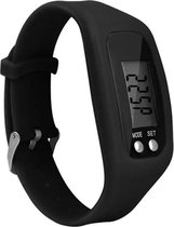 Fako® - Horloge - LCD - Stappenteller Armband - Gesp - Zwart