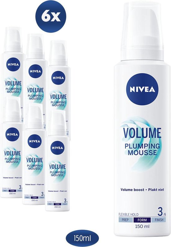 vertrekken Geletterdheid Ten einde raad NIVEA Volume Plumping Mousse - Haarmousse - 6x 150 ml - Voordeelverpakking  | bol.com