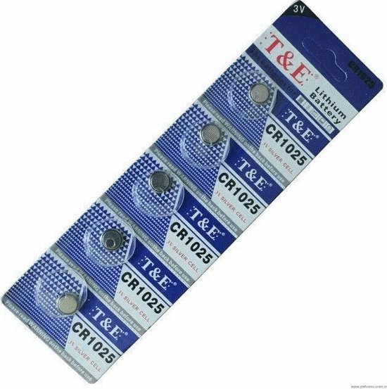 Knoopcel Batterijen CR 1025 batterijen Lithium battery 5