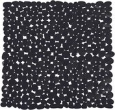 AquaVive veiligheidsmat "Stones" voor in bad of douche | zwart | 55 x 55 cm | 100% PVC