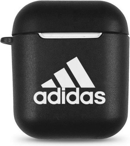 airpods 1/2 case/adidas/hard buigbaar plastic/ zwart met witte logo/letters  | bol.com