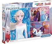 Clementoni Kinderpuzzels - Frozen 3 Puzzels van 48 Stukjes, Puzzel, 4+ jaar - 25240