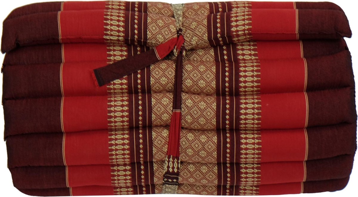 Fine Asianliving Thaise Mat Oprolbaar Matras 190x50x4.5cm Bordeauxrood Meditatie Mat Matras