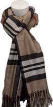 Sjaal Dames Bruin Beige Met Burberry motief