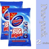 Duo Pack- 2x-Glorix Big wipes Ocean - 15 Schoonmaakdoekjes per pak - -8717163006573