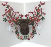 pop-up rendier gewei kaart luxe kerstkaart met envelop wenskaart