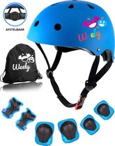 Weely Skate Beschermset Kinderen - Helm Kind - Blauw S