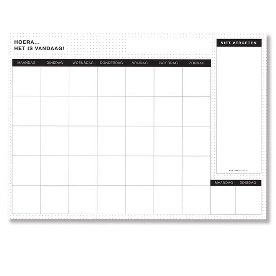 Maandplanner Black&White - A2 Familieplanner - 12 stuks