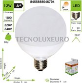 LED BULB BOL VORM 12W 220-240V 3000K  (Pack van 2) [Clase de eficiencia energética A+]
