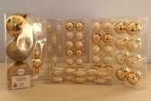 House of seasons Kerstboom glas Hang ornament set van 58