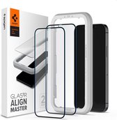 Spigen Glassprotector iPhone 12 mini 2 stuks - Zwarte Rand Bescherming