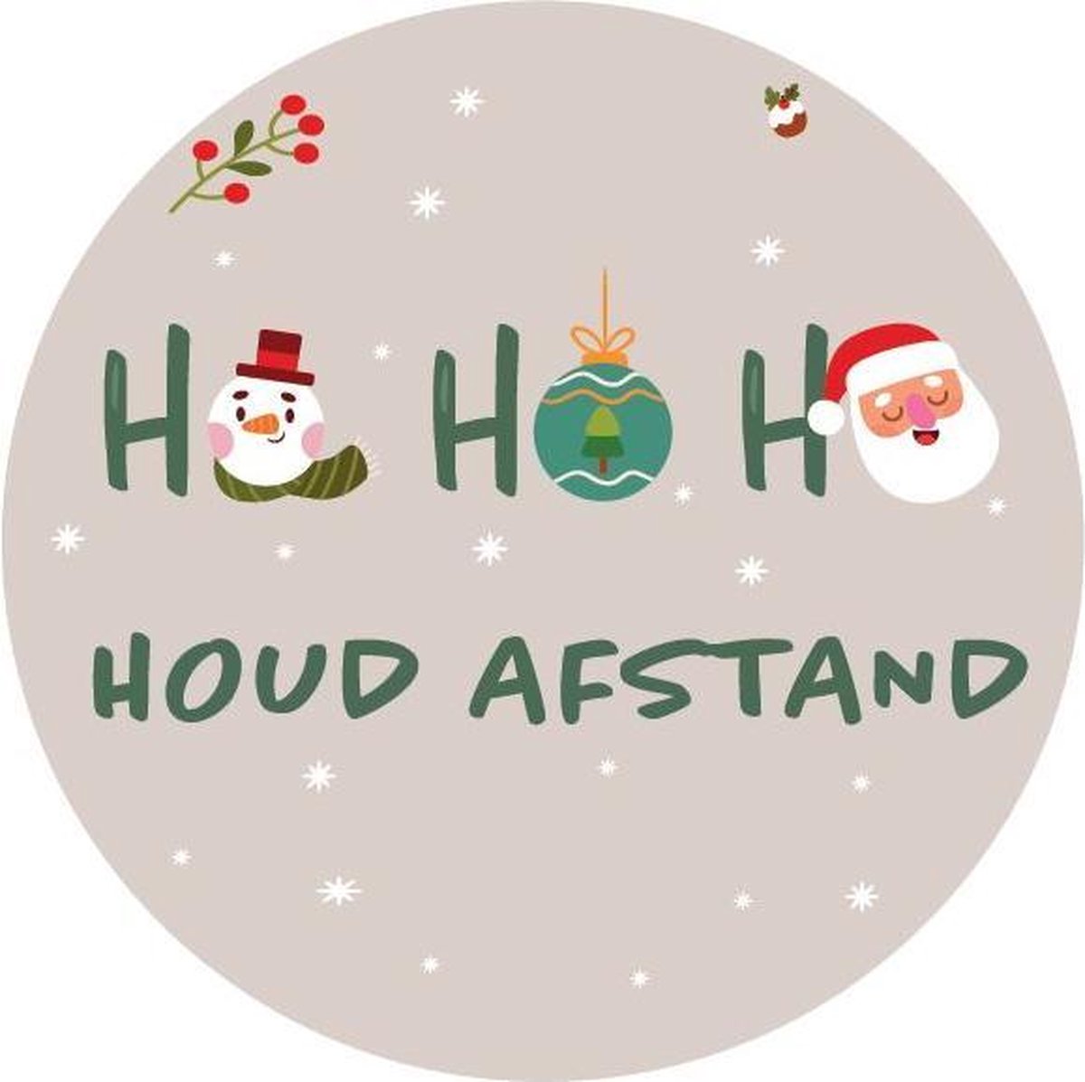 3motion Kerstversiering Hohoho - Corona vloersticker met laminaat - 5 stuks