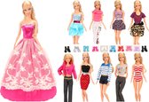 Barbie kleding voor barbie pop -10 fashion outfits voor modepoppen - prinsessenjurk - trouwjurk - bruidsjurk- inclusief barbie schoenen