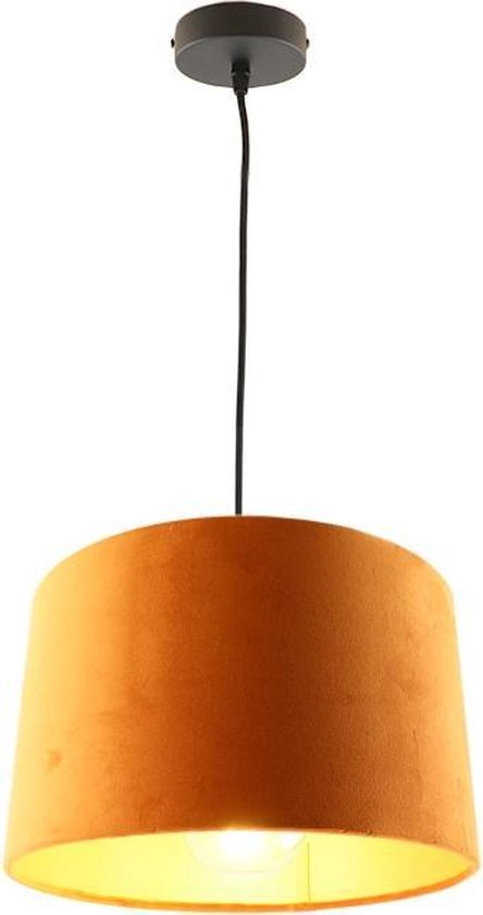 Olucia Urvin - Moderne Hanglamp - Stof - Goud;Oranje - Rond - 30 cm