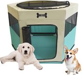 MC Star Puppyren Puppytent Opvouwbare Afneembaar Outdoor Kennel voor Huisdier Honden Kat Konijn Cavia (Groen, S:73*73*43cm)