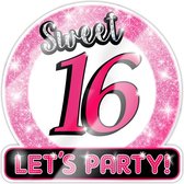 Deurbord 16 Jaar Sweet 16 Lets Party! 50cm