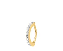Lucardi Dames Stalen navelpiercing gold clicker kristal - Piercing - Staal - Goudkleurig