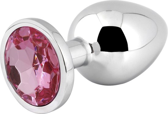 Banoch - Buttplug Aurora soft pink Small - Metalen buttplug - Diamant steen - zacht roze