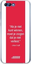 Honor 10 Hoesje Transparant TPU Case - AFC Ajax Quote Johan Cruijff #ffffff