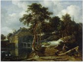 Poster – Oude Meesters - Landschap met watermolen, Jacob Isaacksz van Ruisdael - 40x30cm Foto op Posterpapier