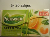 Pickwick - Groene thee - sinaasappel-mandarijn - multipak 6x 20 zakjes