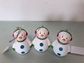 Sneeuwpop poppetjes - groen - 3 pcs