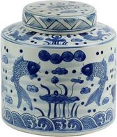 The Ming Garden Collection | Chinees Porselein | Porseleinen Pot Met Vissen | Blauw & Wit