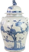The Ming Garden Collection | Chinees Porselein | Grote Porseleinen Gemberpot Met Bomen | Blauw & Wit