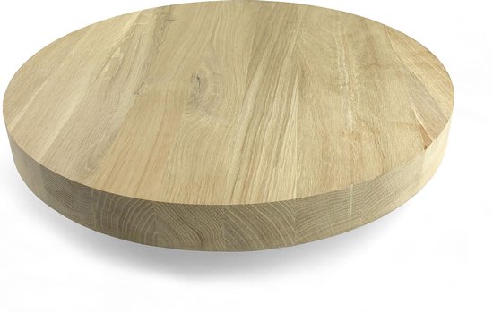Plateau de table rond en chêne massif 90 cm | bol.com
