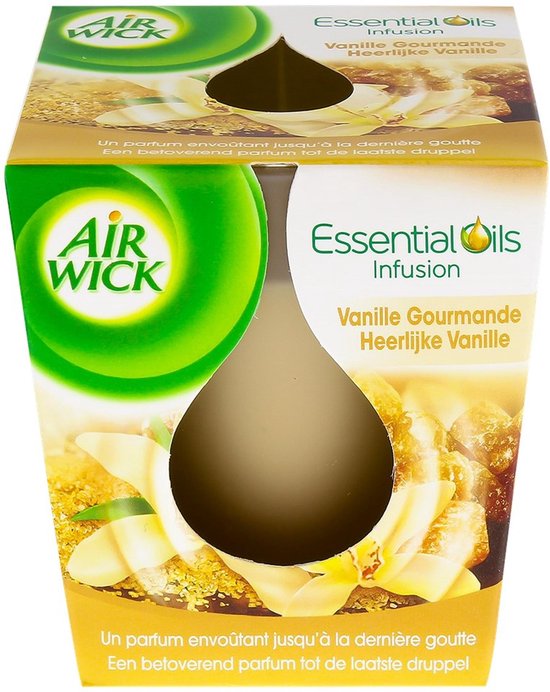 wijs haalbaar Uitgebreid Aimes - Air Wick - Essential Oils - Geurkaars -Vanille Gourmande - 105 gram  - 35 branduren | bol.com