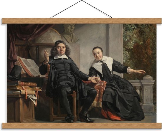 Schoolplaat – Oude Meesters - A. Casteleyn en echtgenote M. van Bancken, Jan de Bray - 60x40cm Foto op Textielposter (Wanddecoratie op Schoolplaat)
