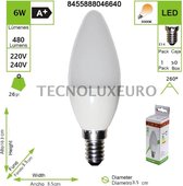 LED BULB KAARS VORM 6W 220-240V E14 3000K [Energie-efficiëntieklasse A +]