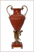 Porseleinen Urn - Urn - Bronzen elementen - 78,7 cm hoog