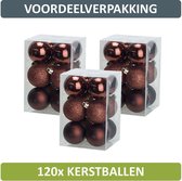 Kitchen & Deco Kerstballen - Chocolat Mix - Kunststof - Ø6cm ( Set van 120 )